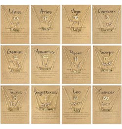 Constellation Necklace Multi-Layer 12 Zodiac Astrology Zircon Pendant Necklace for Women Message Card Jewelry Cancer $10.23 N...