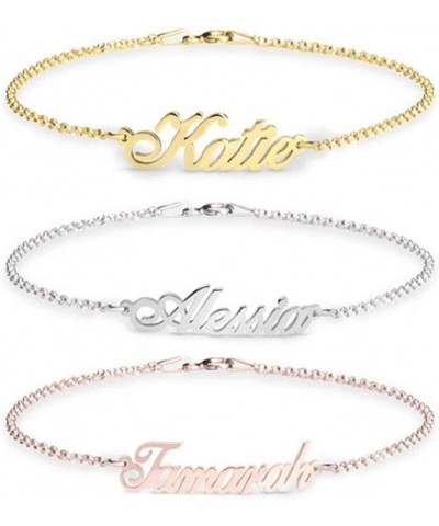 Personalized Name Bar Bracelet with Any Name Custom Engraved Inspirational Cuff Bracelet for Women Anklet Charm Gift for Her ...