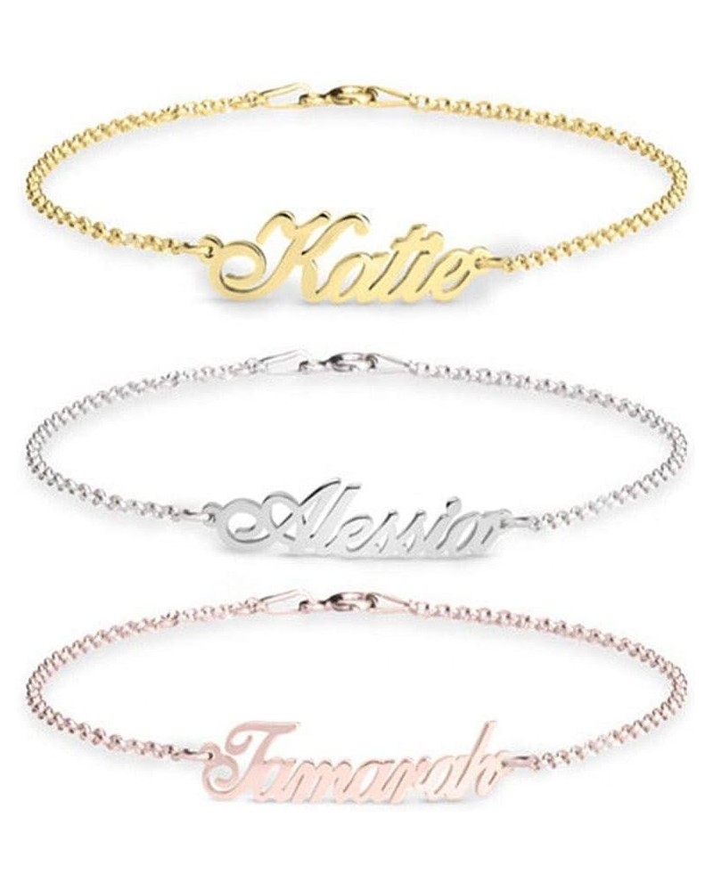 Personalized Name Bar Bracelet with Any Name Custom Engraved Inspirational Cuff Bracelet for Women Anklet Charm Gift for Her ...