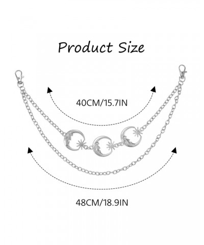 Punk Layered Pants Chain Sliver Moon Sun Jeans Chains Goth Pocket Chain for Women and Girls $8.20 Body Jewelry