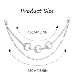 Punk Layered Pants Chain Sliver Moon Sun Jeans Chains Goth Pocket Chain for Women and Girls $8.20 Body Jewelry