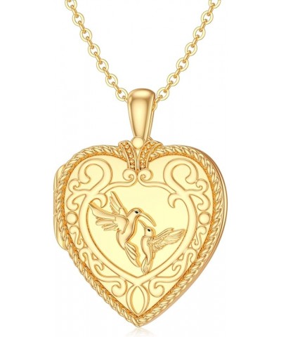 Mothers Day Gifts for Mom 10K 14K 18K Solid Gold Personalized Heart Locket That Holds Pictures Mother Daughter Heart Birth Fl...