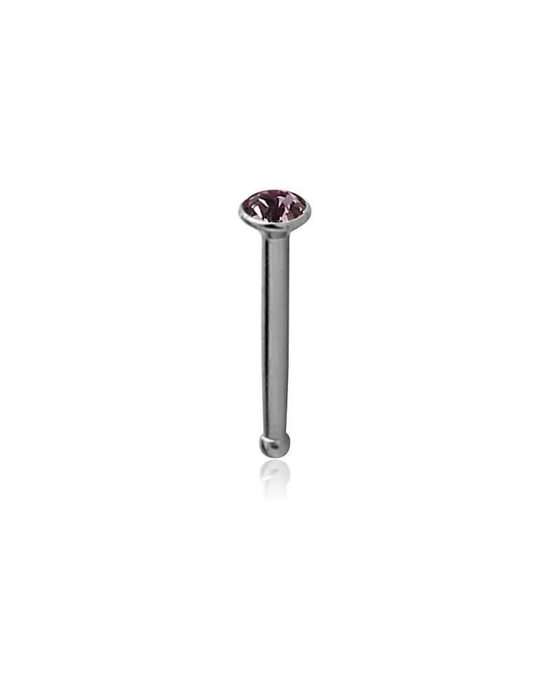 316L Surgical Steel Nose Bone Stud Ring Tiny Micro Small 1mm Stone Choose Your Color 20G Light Purple $8.50 Body Jewelry