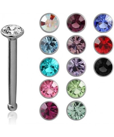 316L Surgical Steel Nose Bone Stud Ring Tiny Micro Small 1mm Stone Choose Your Color 20G Light Purple $8.50 Body Jewelry