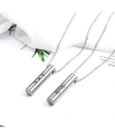 Pack of 1 to 10 Customize Memorial Keepsake Urn Necklace Set for Family Members Friend Brushes Stainless Steel Bar Cylinder C...