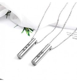 Pack of 1 to 10 Customize Memorial Keepsake Urn Necklace Set for Family Members Friend Brushes Stainless Steel Bar Cylinder C...