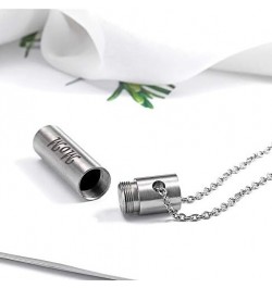 Pack of 1 to 10 Customize Memorial Keepsake Urn Necklace Set for Family Members Friend Brushes Stainless Steel Bar Cylinder C...