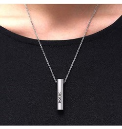 Pack of 1 to 10 Customize Memorial Keepsake Urn Necklace Set for Family Members Friend Brushes Stainless Steel Bar Cylinder C...