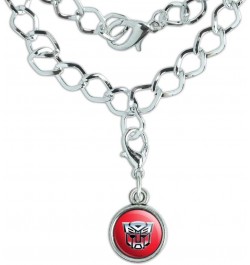 Transformers Autobot Symbol Retro Silver Plated Bracelet with Antiqued Charm Chrome $9.85 Bracelets