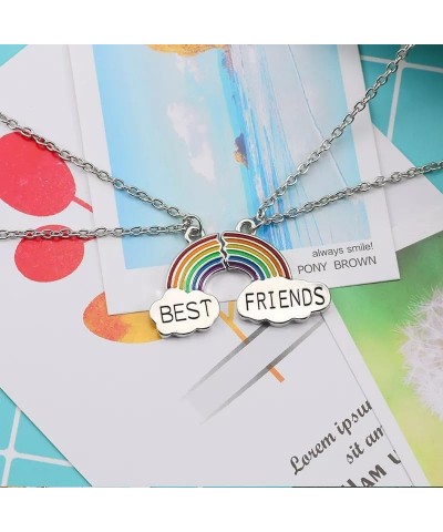 925 Sterling Silver Best Friendship Necklace for Two - Hearts BFF Matching Best Friend Necklaces Couples Matching Jewelry Fri...