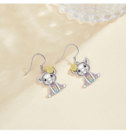 Capybara/Moon/Dinosaur/Cow/Butterfly/Jellyfish/Chcken/Dice/Star/Duck Dangle Earrings for Women Sterling Silver Cute Funny Dro...