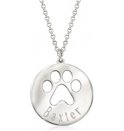 Sterling Silver Personalized Paw Print Pendant Necklace 18-inch (Initial) $39.96 Necklaces