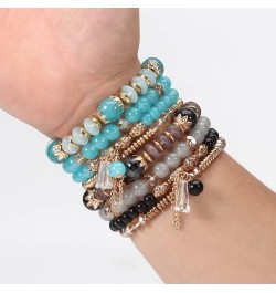 6 Set Bohemian Stretch Bracelet for Women Girls Stackable Multilayered Beads Chain Bracelets Sets Multi-color Boho Butterfly ...