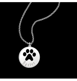 Sterling Silver Personalized Paw Print Pendant Necklace 18-inch (Initial) $39.96 Necklaces