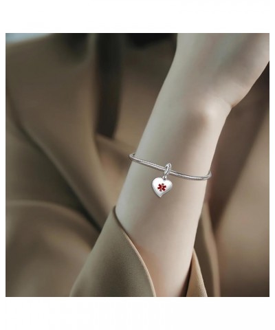 Nurse Doctor Stethoscope Cap Heart Cubic Zirconia Dangle Charm for Pandoa Bracelet PACEMAKER $7.50 Bracelets