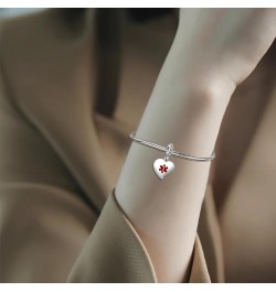 Nurse Doctor Stethoscope Cap Heart Cubic Zirconia Dangle Charm for Pandoa Bracelet PACEMAKER $7.50 Bracelets