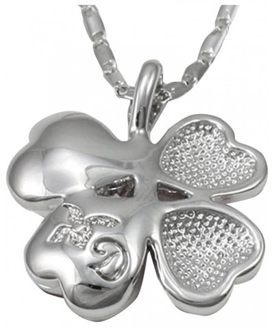 Four Leaf Clover Necklace with Swarovski Crystals, Rhodium Plated, 16" with 2" Extender Pink $17.13 Necklaces