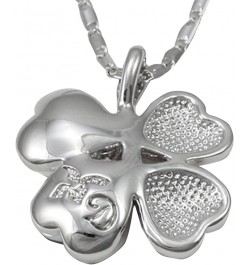 Four Leaf Clover Necklace with Swarovski Crystals, Rhodium Plated, 16" with 2" Extender Pink $17.13 Necklaces