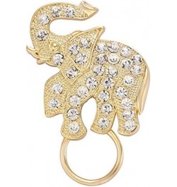 Fashion Antique Gold Crystal Elephant Brooch Pin Magnetic Eyeglass Holder gold $10.13 Brooches & Pins