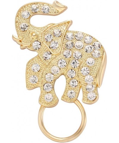 Fashion Antique Gold Crystal Elephant Brooch Pin Magnetic Eyeglass Holder gold $10.13 Brooches & Pins