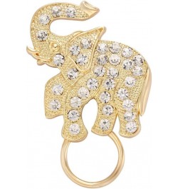 Fashion Antique Gold Crystal Elephant Brooch Pin Magnetic Eyeglass Holder gold $10.13 Brooches & Pins