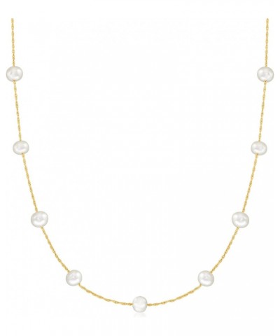 5-5.5mm Cultured Pearl Station Necklace in 14kt Yellow Gold. 16 inches $41.54 Necklaces