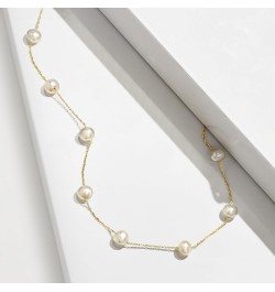 5-5.5mm Cultured Pearl Station Necklace in 14kt Yellow Gold. 16 inches $41.54 Necklaces