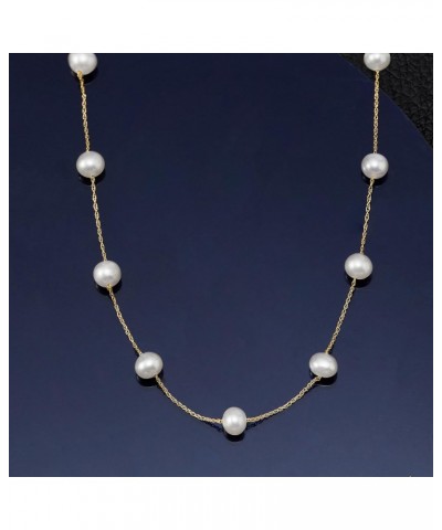 5-5.5mm Cultured Pearl Station Necklace in 14kt Yellow Gold. 16 inches $41.54 Necklaces