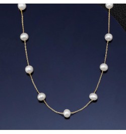 5-5.5mm Cultured Pearl Station Necklace in 14kt Yellow Gold. 16 inches $41.54 Necklaces