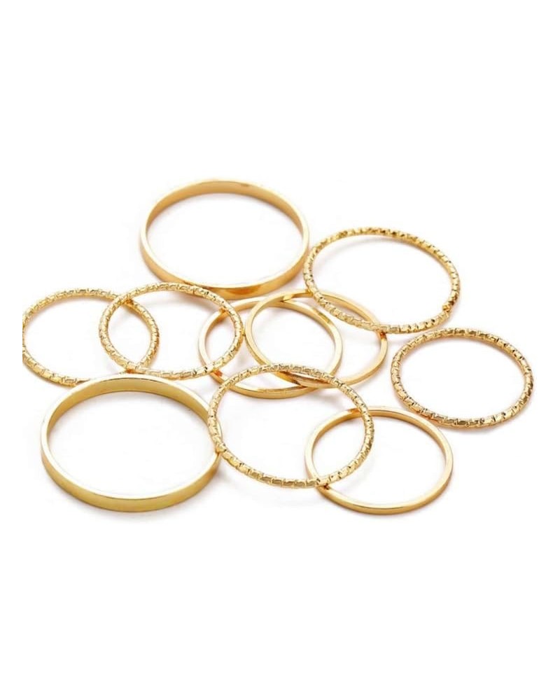 14k Gold Rings Set for Women, 10pcs Minimalist Gold Rings Wedding Band Set Engagement Band Stackable $10.79 Rings