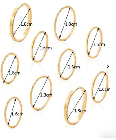 14k Gold Rings Set for Women, 10pcs Minimalist Gold Rings Wedding Band Set Engagement Band Stackable $10.79 Rings