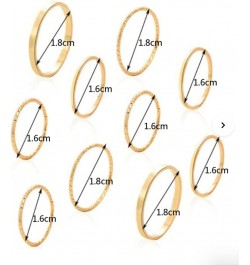 14k Gold Rings Set for Women, 10pcs Minimalist Gold Rings Wedding Band Set Engagement Band Stackable $10.79 Rings