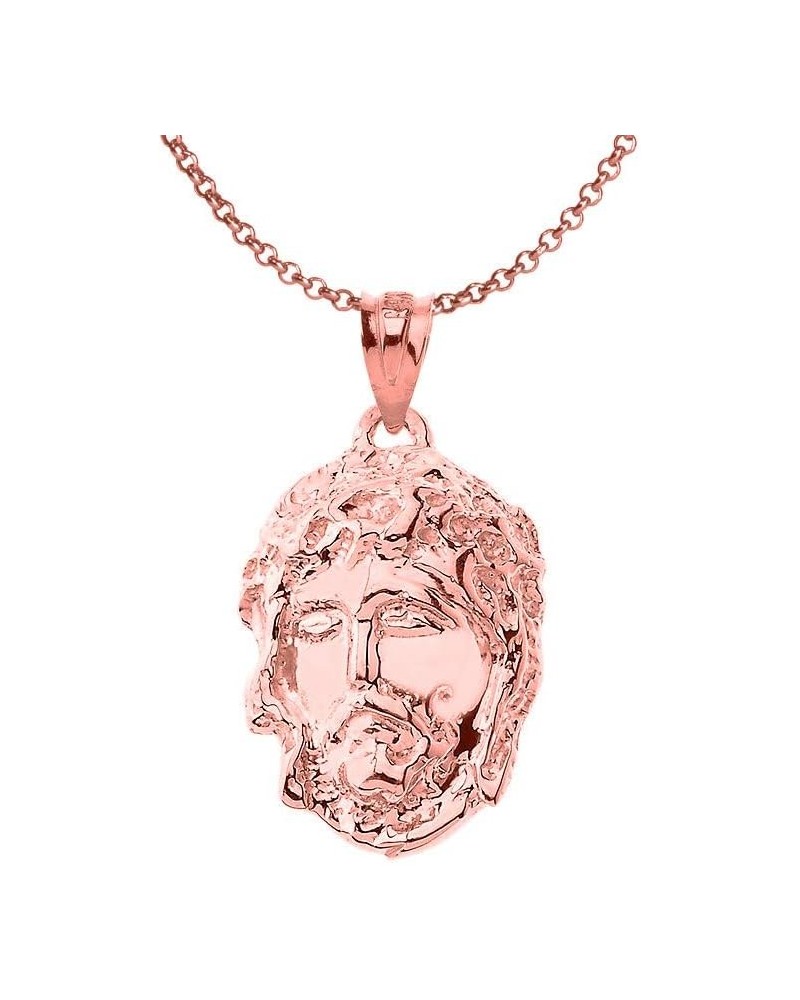 10K Genuine Real Karat Yellow Gold Jesus Face Pendant Necklace Jewelry with Chain Rose Gold 16.0 Inches $56.09 Necklaces