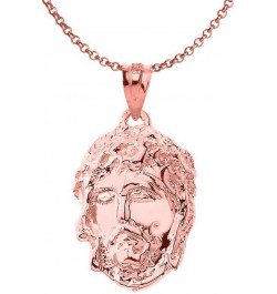 10K Genuine Real Karat Yellow Gold Jesus Face Pendant Necklace Jewelry with Chain Rose Gold 16.0 Inches $56.09 Necklaces