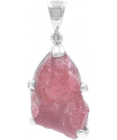 Rough Gemstone Sterling Silver Pendants - Medium Rhodonite $39.48 Necklaces