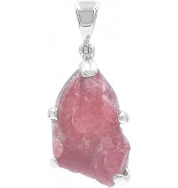 Rough Gemstone Sterling Silver Pendants - Medium Rhodonite $39.48 Necklaces