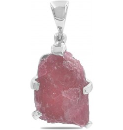 Rough Gemstone Sterling Silver Pendants - Medium Rhodonite $39.48 Necklaces