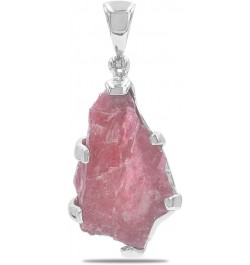 Rough Gemstone Sterling Silver Pendants - Medium Rhodonite $39.48 Necklaces