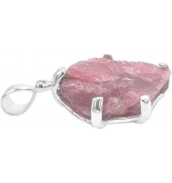 Rough Gemstone Sterling Silver Pendants - Medium Rhodonite $39.48 Necklaces