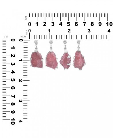 Rough Gemstone Sterling Silver Pendants - Medium Rhodonite $39.48 Necklaces