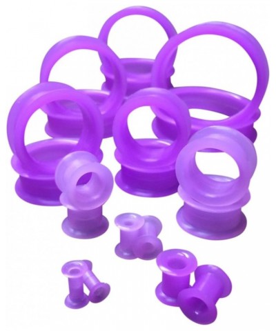 PAIR of Purple Soft Silicone Ear Tunnels Plugs - up to size 50mm! 6g (4mm) $10.70 Body Jewelry