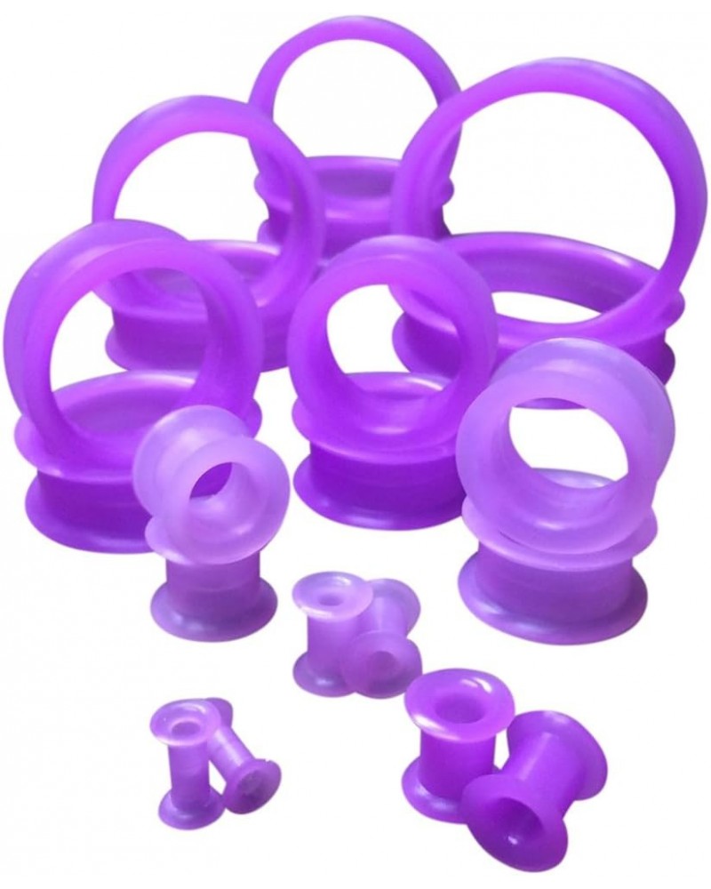 PAIR of Purple Soft Silicone Ear Tunnels Plugs - up to size 50mm! 6g (4mm) $10.70 Body Jewelry