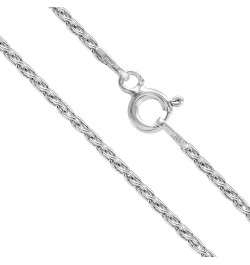 Sterling Silver Chain Necklace for Women Wheat 1.4mm Tarnish Resistant Responsibly Sourced - Non-Migrating Clasp Design - Ste...