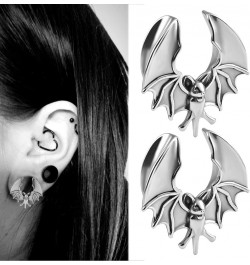 2PCS Ear Gauges Cool Bat Saddle Ear Plugs Tunnels 316 Stainless Steel Hypoallergenic Earrings Gauges for Ears Expander Body P...