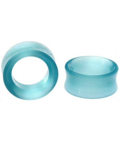 soscene Ear gauges ear plugs Hollow aqua cats eye double saddle 22MM 7/8 INCH $9.68 Others