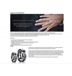 Swinger Black Ring His & Her Engagement Bridal Free Engraving Band Black Brushed Center with Polished Edge Tungsten Carbide R...