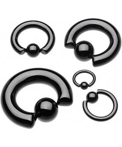 Colorline PVD Steel Captive Bead Ring Size: 14GA, Length: 14mm, Ball Size: 6mm, Black $9.85 Body Jewelry