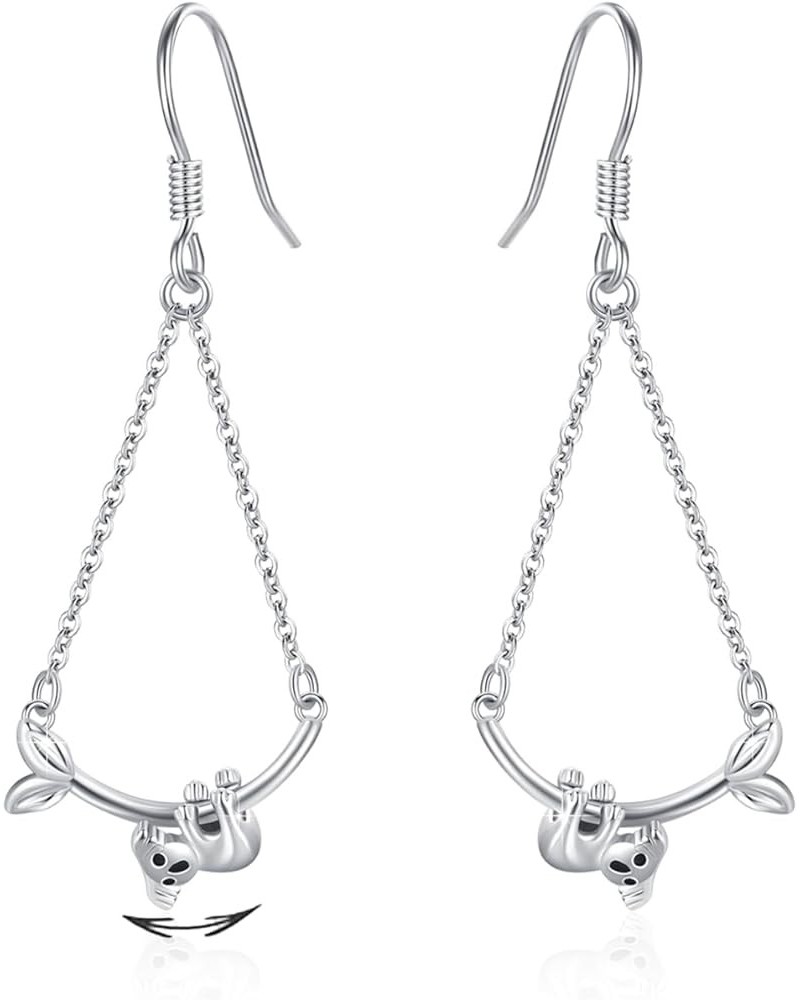 Animal Drop Earrings 925 Sterling Silver Koala/Sloth Earrings Drop Koala/Sloth Dangle Earrings A_Koala $17.84 Earrings