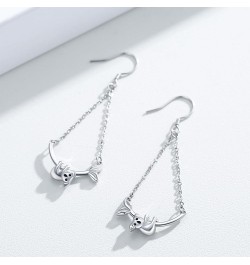 Animal Drop Earrings 925 Sterling Silver Koala/Sloth Earrings Drop Koala/Sloth Dangle Earrings A_Koala $17.84 Earrings