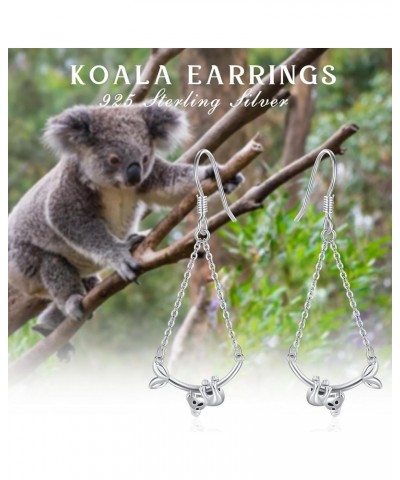 Animal Drop Earrings 925 Sterling Silver Koala/Sloth Earrings Drop Koala/Sloth Dangle Earrings A_Koala $17.84 Earrings